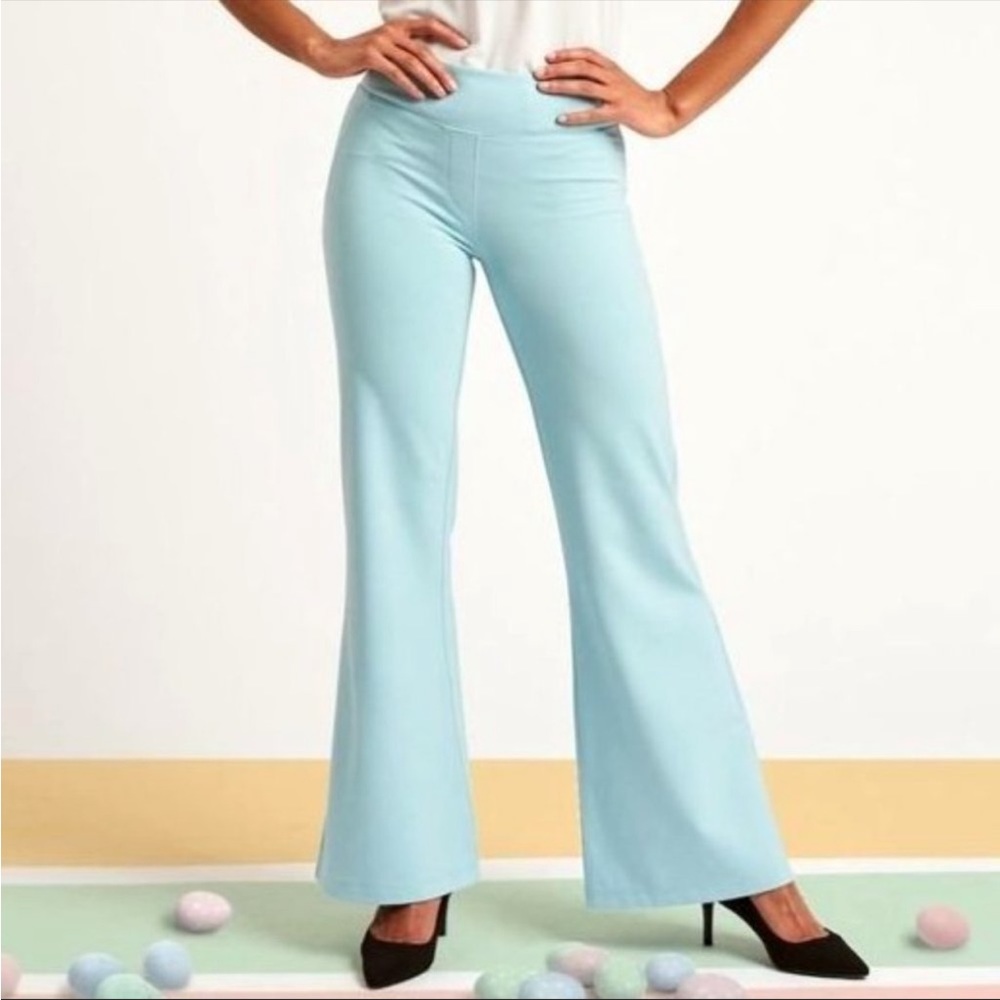 BETABRAND WIDE LEG PULL ON DRESS/YOGA PANTS SIZE XS PETITE IN BABY BLUE
